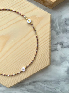 Berry Shimmer Seed Bead Necklace