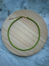 Load image into Gallery viewer, Cactus Green + Gold Chunky Bead Necklace