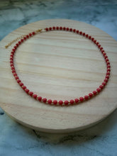 Load image into Gallery viewer, Burgundy + Gold Chunky Bead Necklace