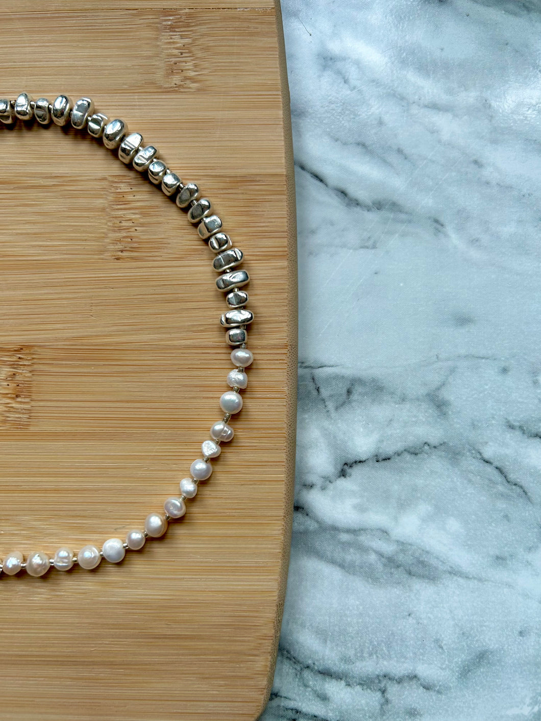 Pearl & Pebble Necklace