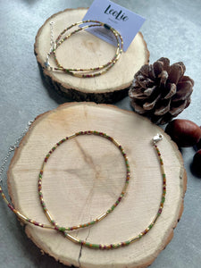 Autumn Brown Mix Seed Bead Necklace