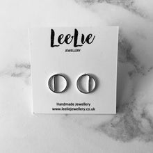 Load image into Gallery viewer, Connect Small Hoop Stud Earrings (Vertical Stripe)